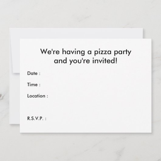 Retro-Pizza-Party Einladung (Rückseite)