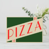 Retro-Pizza-Party Einladung (Stehend Vorderseite)