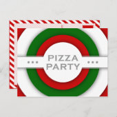Retro-PIZZA-Party Einladungspostkarte (Vorne/Hinten)