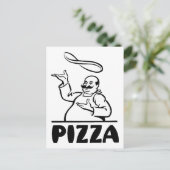 Retro Pizza Postkarte (Stehend Vorderseite)