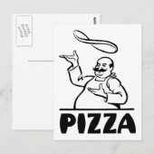 Retro Pizza Postkarte (Vorne/Hinten)