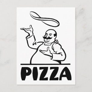 Retro Pizza Postkarte