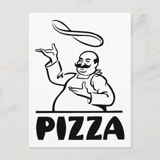 Retro Pizza Postkarte (Vorderseite)