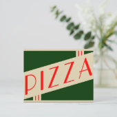 Retro-Pizza Postkarte (Stehend Vorderseite)