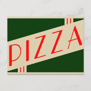 Retro-Pizza Postkarte