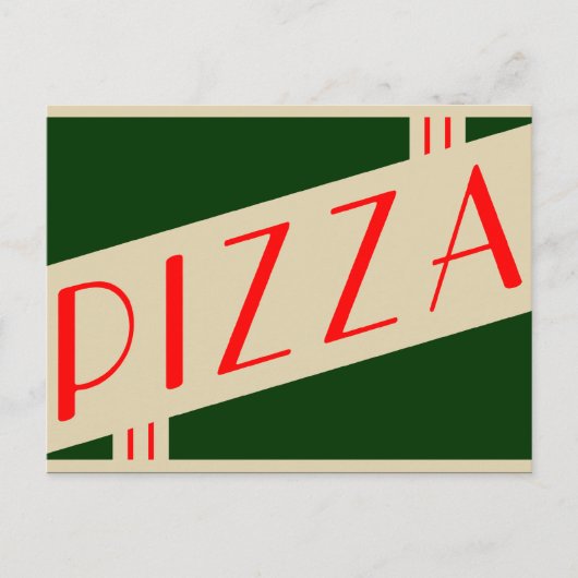 Retro-Pizza Postkarte (Vorderseite)