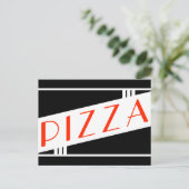 Retro-Pizza Postkarte (Stehend Vorderseite)