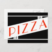 Retro-Pizza Postkarte (Vorne/Hinten)