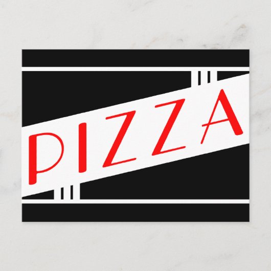 Retro-Pizza Postkarte (Vorderseite)