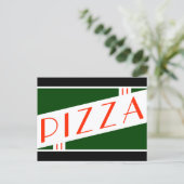 Retro-Pizza Postkarte (Stehend Vorderseite)