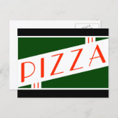 Retro-Pizza Postkarte (Vorne/Hinten)