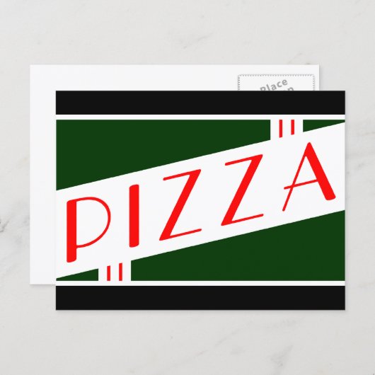 Retro-Pizza Postkarte (Vorne/Hinten)