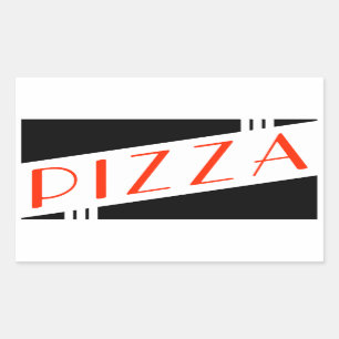 Retro-Pizza Rechteckiger Aufkleber