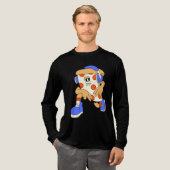 Retro Pizza Tri-Blend Shirt (Volle Vorderseite)