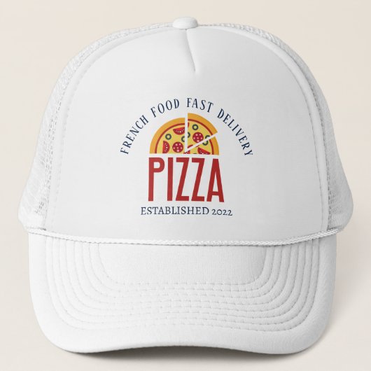 Retro Pizza Trucker Cap Truckerkappe (Vorderseite)