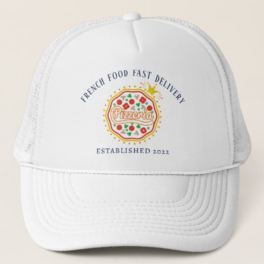 Retro Pizza Trucker Cap Truckerkappe (Vorderseite)