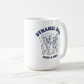 Retro-Pizza- und Soda-"Dynamic Duo"-Maskottchen Vi Kaffeetasse (VorderseiteRechts)