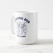 Retro-Pizza- und Soda-"Dynamic Duo"-Maskottchen Vi Kaffeetasse (Vorderseite Links)