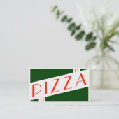 Retro-Pizza Visitenkarte (Stehend Vorderseite)