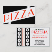 Retro Pizzakundenloyalität Treuekarte (Vorne/Hinten)
