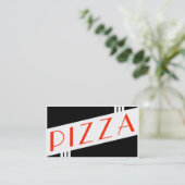 Retro Pizzakundenloyalität Treuekarte (Stehend Vorderseite)