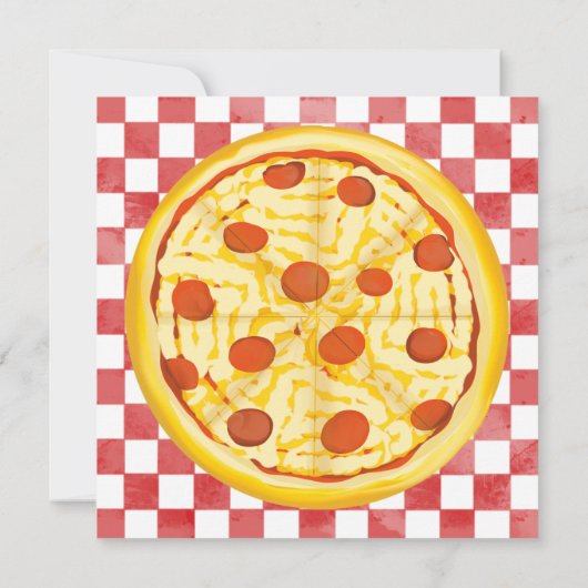 Retro Pizzeria Pizza Party Italian Birthday Party Einladung (Rückseite)