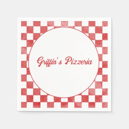 Retro Pizzeria Pizza Party Italian Birthday Party Serviette (Vorderseite)