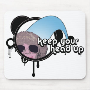 Retro pj : behalt deinen Kopf nach oben Mousepad