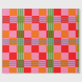 Retro Plaid  Geschenkpapier (Flach)
