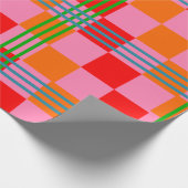 Retro Plaid  Geschenkpapier (Ecke)