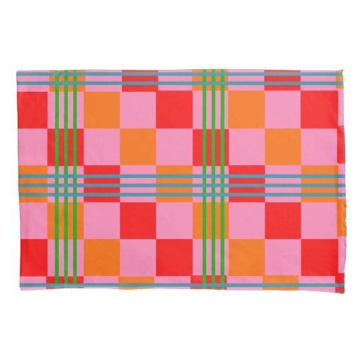 Retro Plaid  Kissenbezug (Vorderseite)