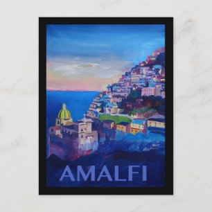 Retro-Plakat Amalfi-Küste Italien Postkarte