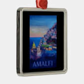 Retro Plakat-Amalfi-Küste Italien Silbernes Ornament (Rechts)