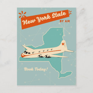 Retro-Plakat des Bundesstaates New York. Postkarte