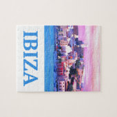 Retro Plakat Ibiza alte Stadt und Hafen Puzzle (Horizontal)