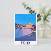 Retro Plakat Roms Italien Postkarte (Stehend Vorderseite)