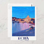 Retro Plakat Roms Italien Postkarte (Vorne/Hinten)
