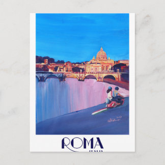 Retro Plakat Roms Italien Postkarte