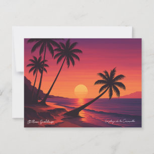 Retro-Plakat Strand La Caravelle Guadeloupe Postkarte