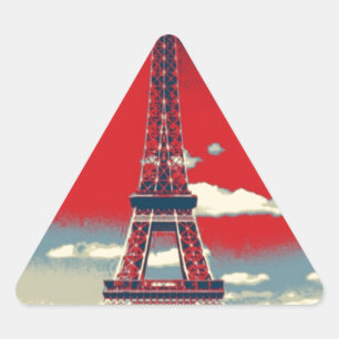 retro Plakat Vintager Turm Frankreichs Paris Dreieckiger Aufkleber