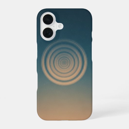 Retro-Planet-Aufsicht mit Spiegelung iPhone 16 Hülle (Rückseite)