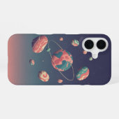 Retro Planet und Orbitalgestein iPhone 16 Hülle (Rückseite (Horizontal))