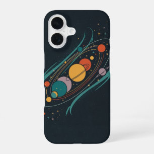 Retro Planeten Ausrichtung iPhone 16 Hülle
