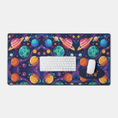 Retro-Planeten Mit Monogramm Schreibtischunterlage (Tastatur & Maus)