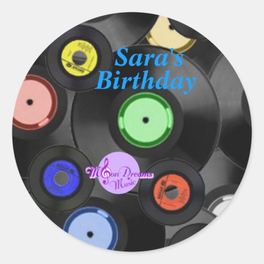 Retro-Platten Anpassbare klassische Round-Stickers Runder Aufkleber (Vorderseite)
