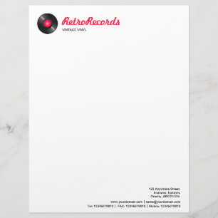 Retro Platten Briefbogen