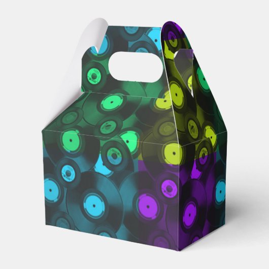 Retro Platten Neonfarbige Collage Geschenkschachtel (Vorderseite)