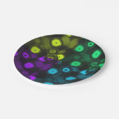 Retro Platten Neonfarbige Collage Pappteller (Schrägansicht)