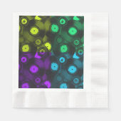 Retro Platten Neonfarbige Collage Serviette (Vorderseite)