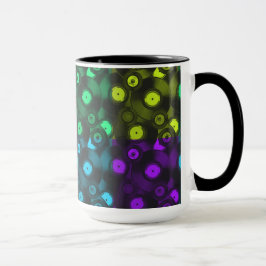Retro Platten Neonfarbige Collage Tasse